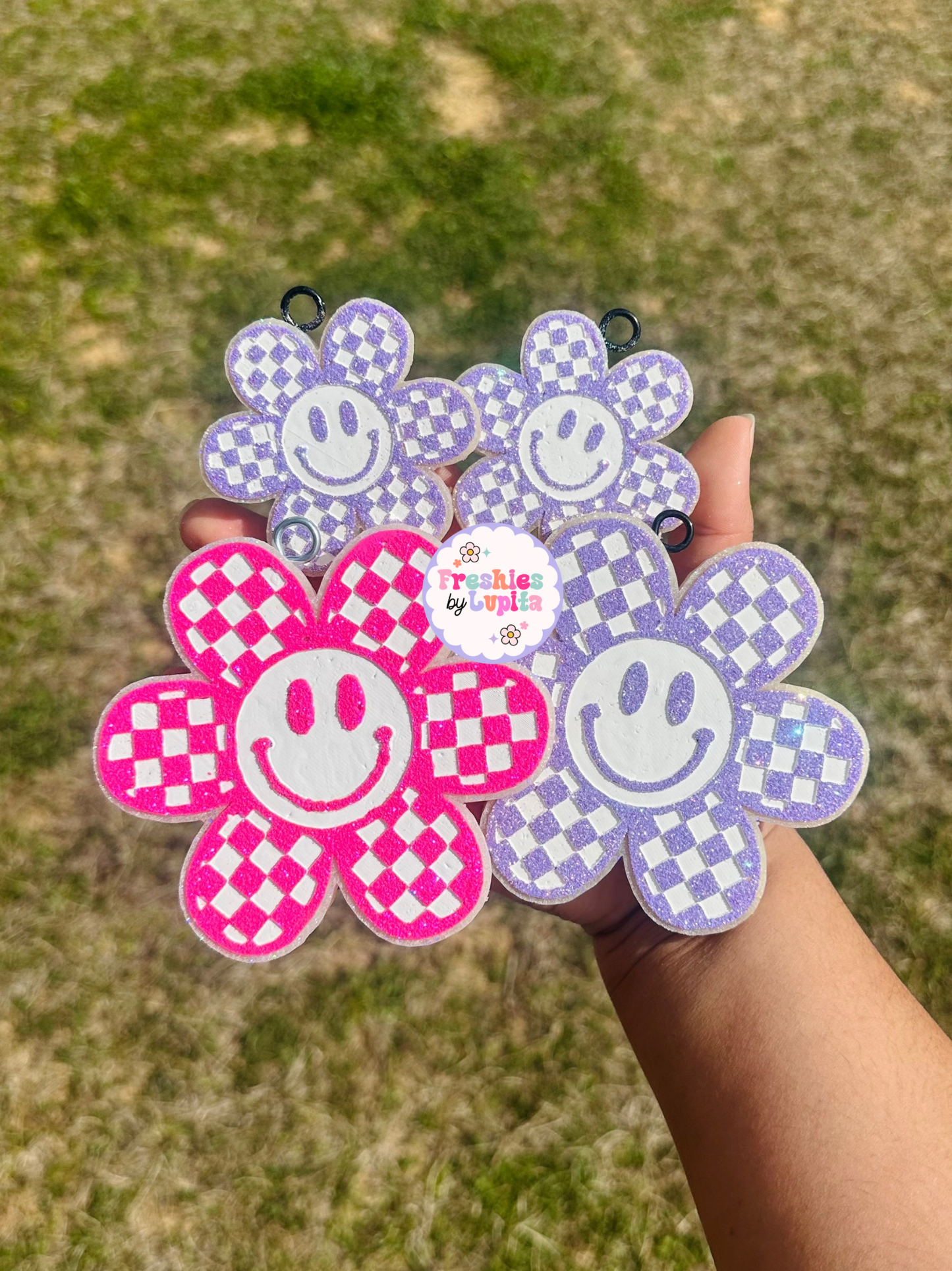 Floral Checkered Smiley