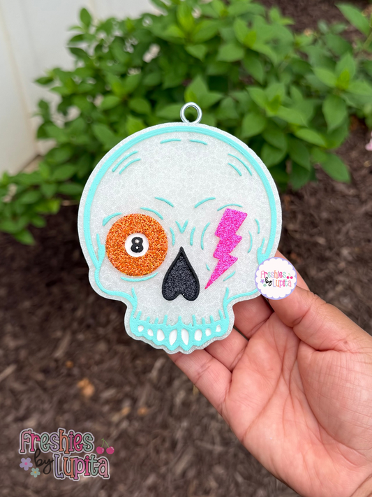 8 Ball Skull W/ Lightning Bolt