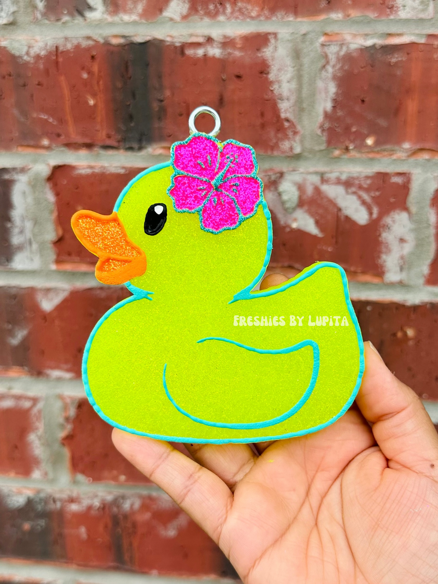 Rubber Duck with Hibiscus Flower