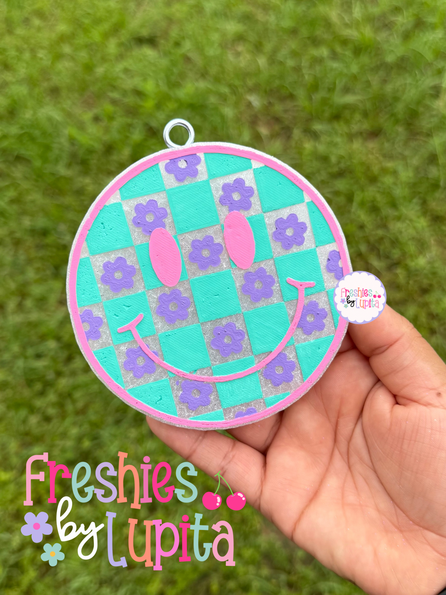 Checkered Floral Smiley