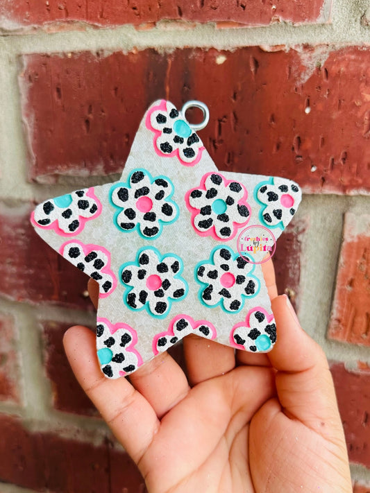 Cow Print Floral Star