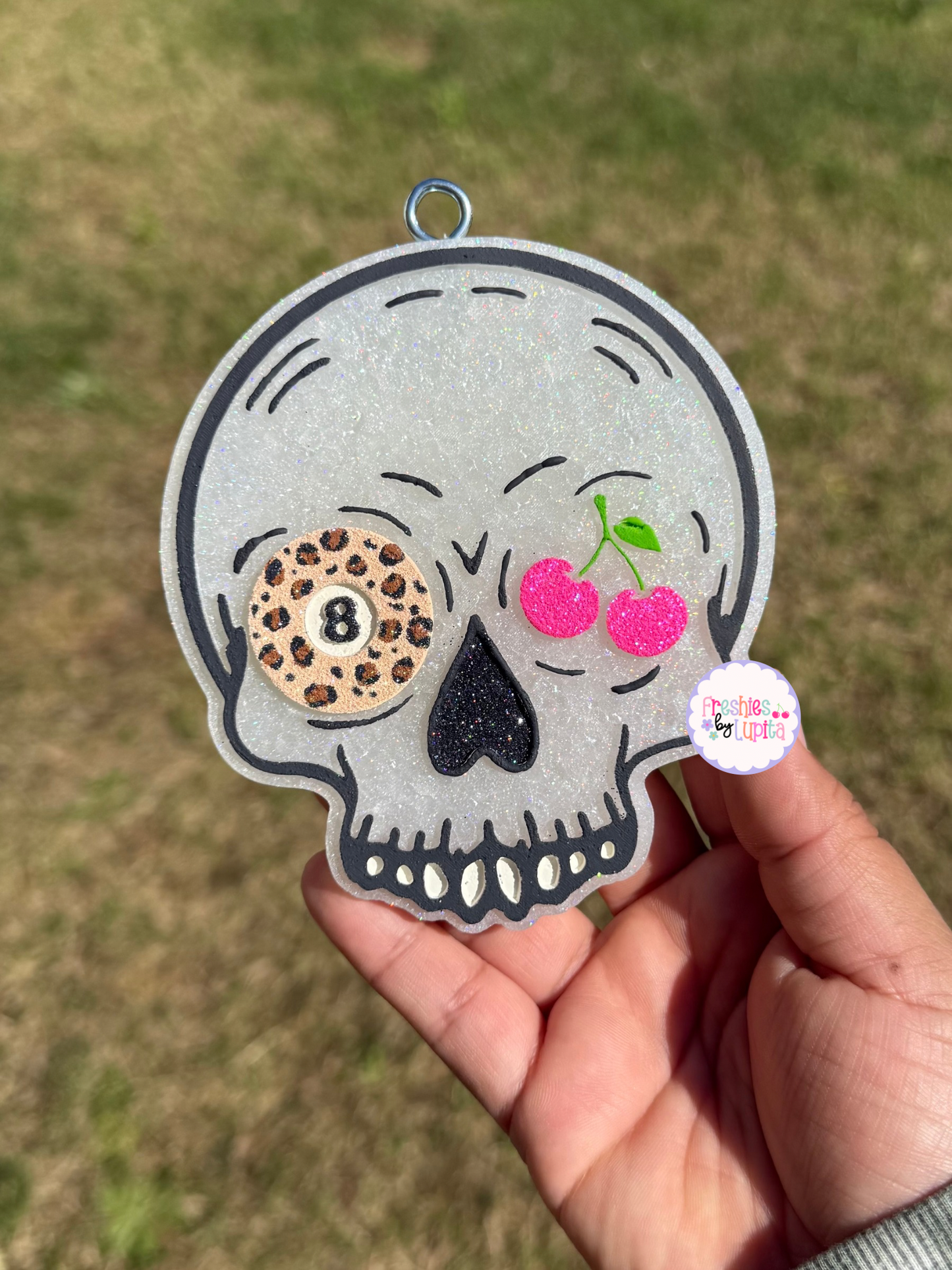 8 Ball Skull W/ Cherries